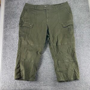 Project Blue Olive Green Cargo Capri Pants Womens Plus 20W Mid Rise